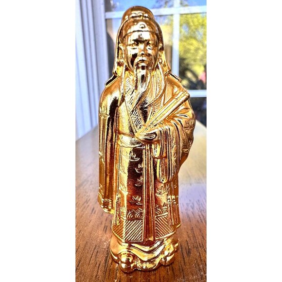 VTG Risis Singapore 24k Gold Plated  Fu Lu Shou Deities Ruler Figurines Set of 3 - Picture 5 of 12